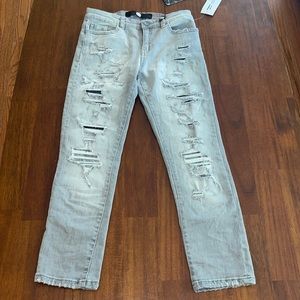 Jordan Craig NWT boys Cement Wash distressed Nightfall Denim jeans. Size 10.